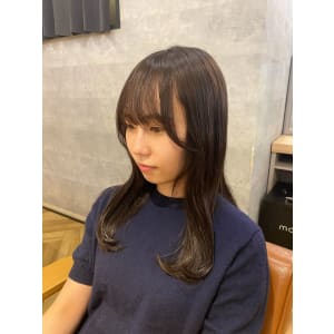 【 地毛風暗髪グレー × ゆるウェーブ 】
