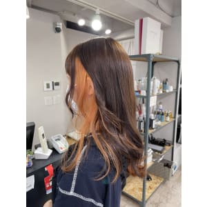 インナーオレンジベージュロング10代20代30代所沢小手指 - agir hair 所沢 【アジールヘア】 所沢プロペ通り店【アジールヘア トコロザワ トコロザワプロペドオリテン】掲載中