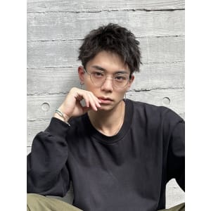 スパイキーショートツイストスパイラルパーマメンズマッシュ