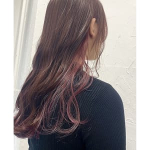 20代30代大人可愛いピンクパープルインナーカラー【上野】