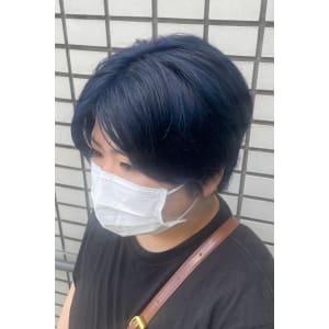 【スタイル】マッシュショート/ブルーブラック/暗髪/透明感