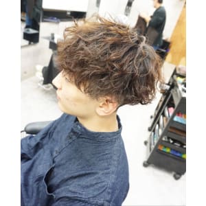 メンズ無造作パーマスタイル