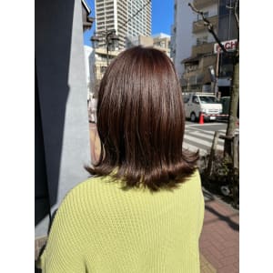 チョコレートブラウン似合わせカット韓国くびれヘア艶カラー立川