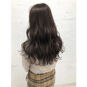 ブラウンベージュカラー透明感カラー韓国くびれヘア