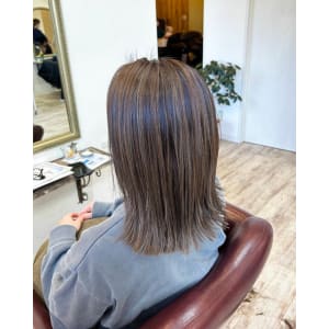 切りっぱなし/ハイライト/グレージュ