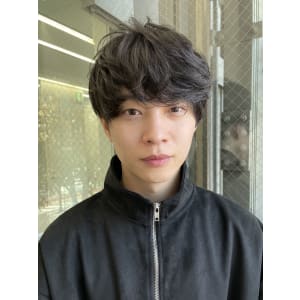 マッシュパーマ/カルマパーマ/アッシュブラックベリーショート