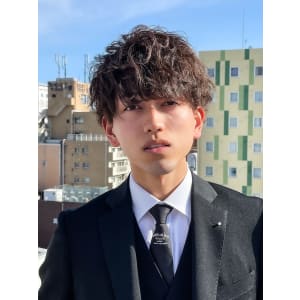 メンズヘア整形スパイラルパーマ波巻きツイストメンズパーマ髪型