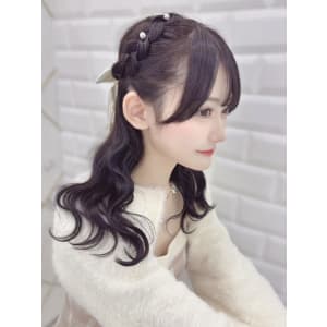 編み込みハーフアップ×グレージュ*まゆ - Lilme【リルミー】掲載中