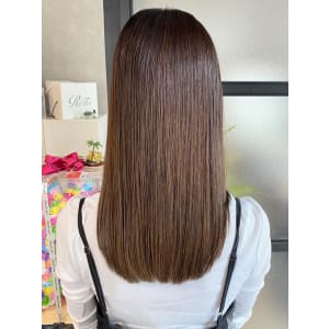 美髪ストレート/カーキベージュ/アースカラー艶髪