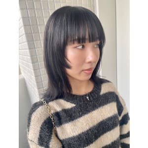 暗髪カラー/顔まわりデザインカット/横浜/ai
