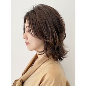 美髪エアリーロング/切りっぱなしボブ/ピンクブラウン