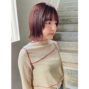 ラベンダーピンク×切りっぱなしbob