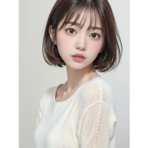 大人ナチュラルなボブ×アッシュブラウン