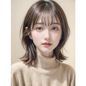 レイヤー/大人ガーリー/ミディアム/前髪