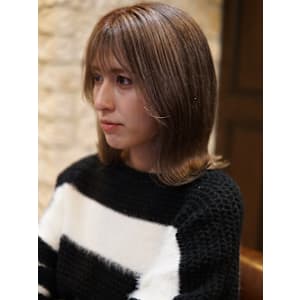 【奥村】くびれミディアム/アッシュベージュ(20代30代)