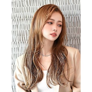 ナチュラルロング×マロンカラー