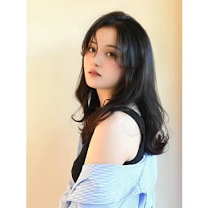 韓国風サイドバング×ロング