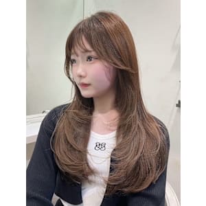 韓国レイヤーカットワンホンヘアロングウルフカット姫カット
