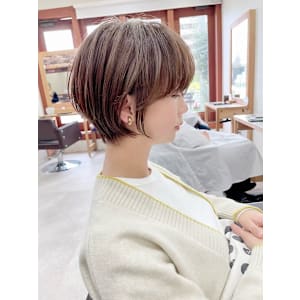 耳掛けショート/ブラウンベージュ/20代30代40代