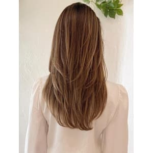 サンドベージュ　ロングレイヤー