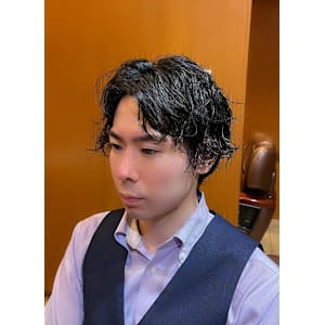 銀座　理容室　ツイストスパイラル　メンズパーマ