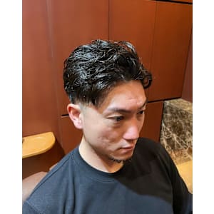 銀座　理容室　メンズカット　アップバング