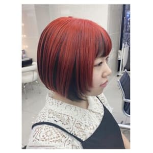 顔周りレイヤーボブ×アンブレラカラー