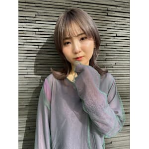 【福岡天神赤坂】20代30代/グレージュカラー/ウルフカット