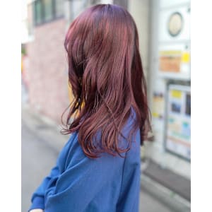 ロング×ワインレッドカラー