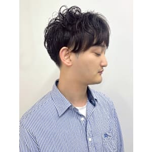 ニュアンスパーマ　ダウンパーマ　ミディアム　ツーブロック