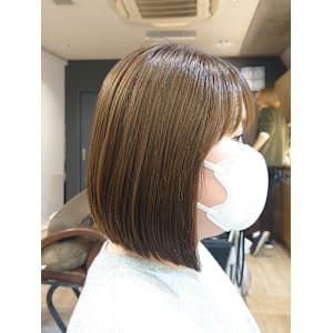 【髪質改善メニュー】ミニボブ×ストレートパーマ