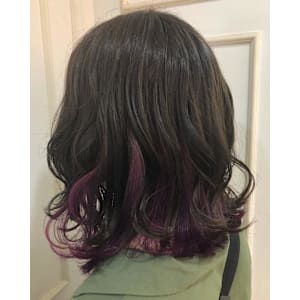 《crop es辻堂　阿部》くすみパープルデザインカラー