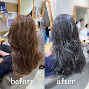 白髪ぼかし　セミディ　シアーカラー　【藤沢　藤沢駅】