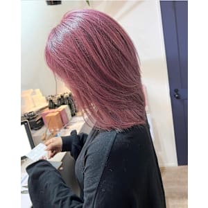 ピンクブリーチダブルカラー髪質改善トリートメントミディアム