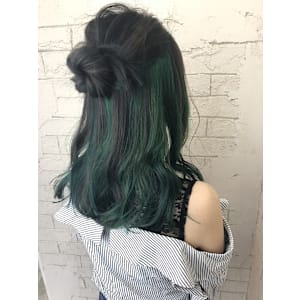 インナーカラーグリーンカラーハイライト成増地下鉄成増大山