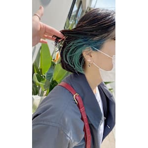 インナーカラー　ボブ