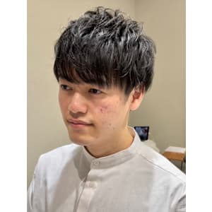 束感　メンズ　マッシュ　爽やか　短髪　パーマ　ワンカール　