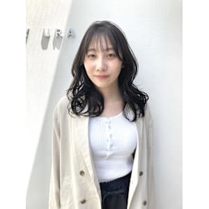 黒髪/グレーベージュ/レイヤーロング/前髪パーマ - ブリーチ&トリートメント&ショート HETTU 仙台駅前店【ヘッツ】掲載中