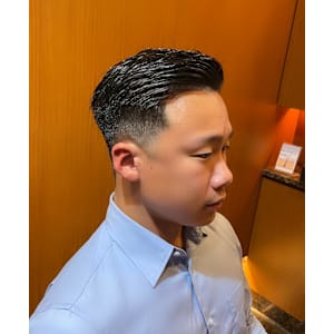 銀座　理容室　フェードカット　アイロンパーマ