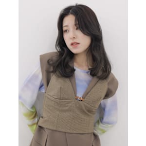 【tetote三宮】センターパート/アッシュブラック/カール