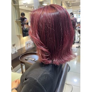 ブリーチ有り　ピンクバイオレットカラー