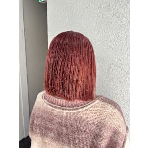 レッドピンクボブヘア成増地下鉄成増大山