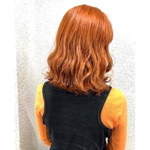 オレンジカラーブリーチカラー成増地下鉄成増大山