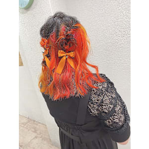 オレンジインナーカラー成増地下鉄成増大山