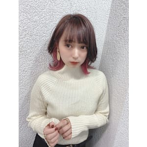 ピンクインナーカラーくびれヘア成増地下鉄成増大山