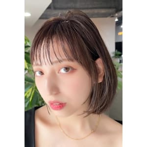 BERRYシアーカラー抜け感小顔前髪アッシュボブショート美髪