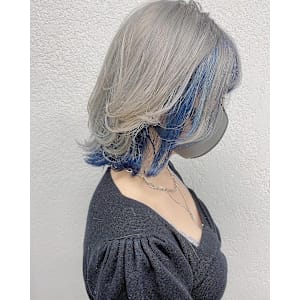 ホワイトベージュブルーインナーカラー成増地下鉄成増大山