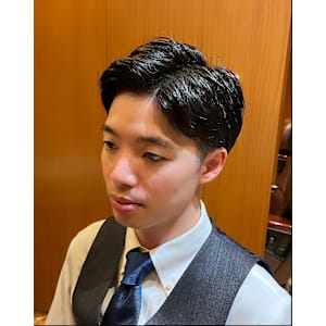銀座　理容室　アップバング　ビジネスマン