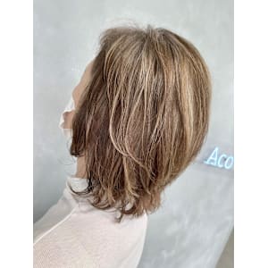 白髪ぼかしハイライト/大人上品ハイライト/ベージュ - Aco【アコ】掲載中