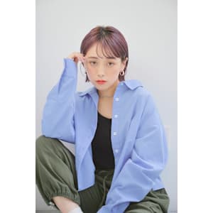 イヤリングカット切りっぱなしボブ